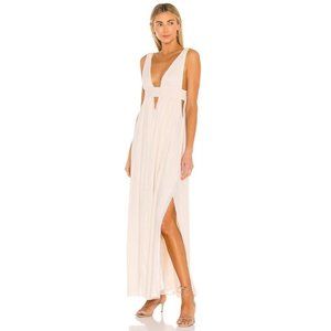 Indah Opal Anjeli Plunge Neckline Smocked Waist Maxi Dress NWT Size M